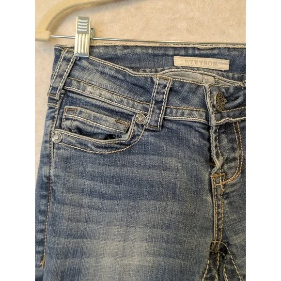 Stetson Hollywood Women's Size 0 Bootcut Jeans Regular Blue Distressed - Picture 4 of 10